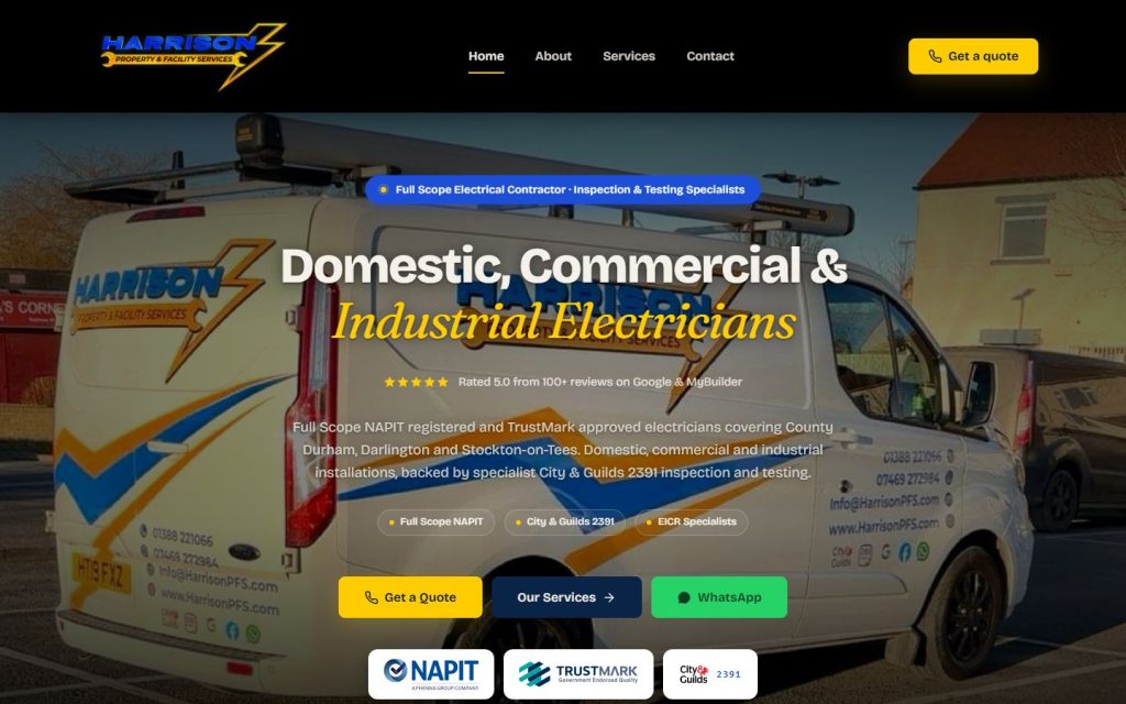 Harrison Property & Facility Services, design work by Luxbranding
