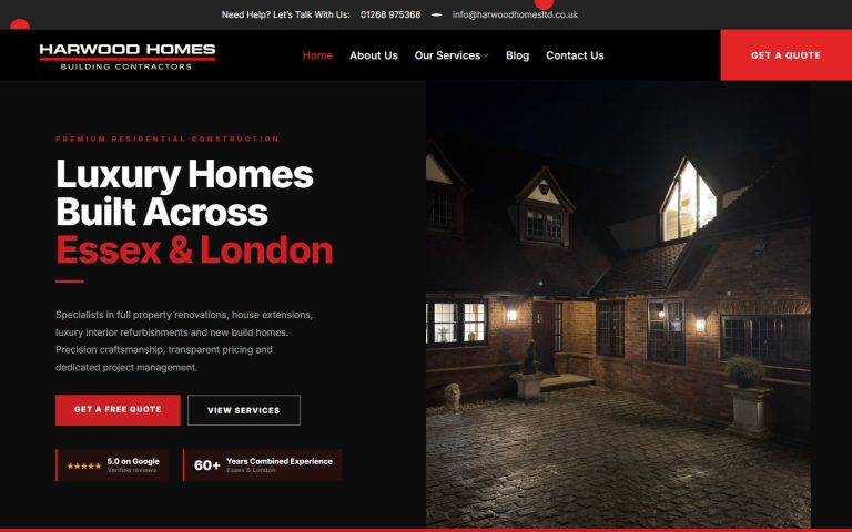 Harwood Homes Building Contractors — design by Luxbranding